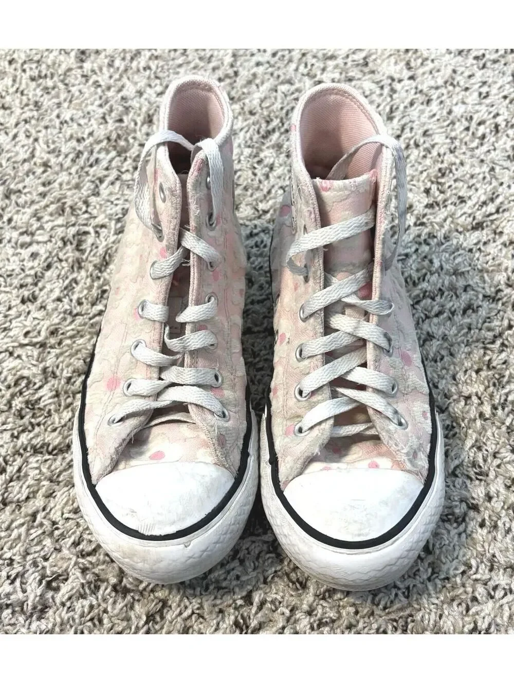 Converse Floral High Top Sneakers Chuck Taylor All Star Youth 3 Pink School